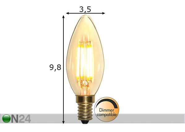 LED elektripirn E14 4 W mõõdud