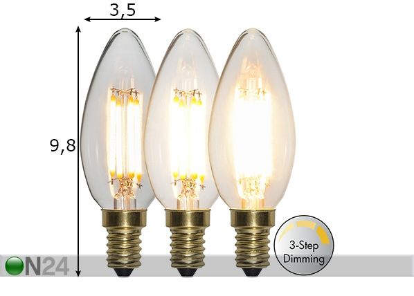 LED elektripirn E14 4 W mõõdud