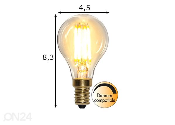 LED elektripirn E14 4 W mõõdud