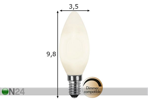 LED elektripirn E14 5 W mõõdud