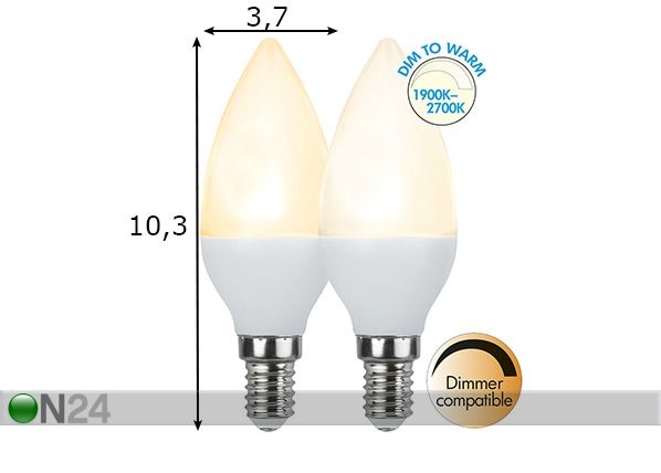 LED elektripirn E14 5 W mõõdud