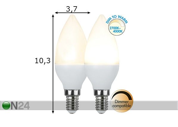 LED elektripirn E14 5 W mõõdud