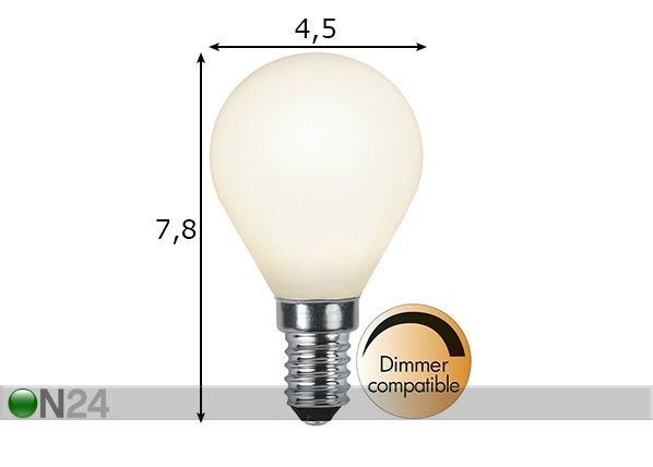 LED elektripirn E14 5 W mõõdud