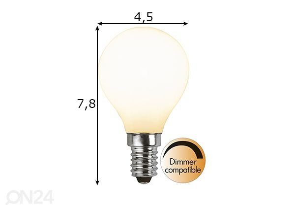 LED elektripirn E14 5 W mõõdud