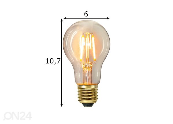 LED elektripirn E27 1,6 W mõõdud