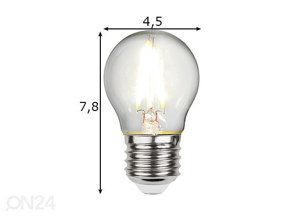 LED elektripirn E27 2,3 W mõõdud
