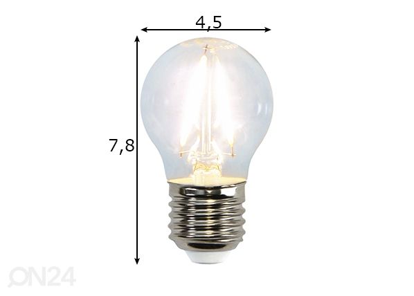 LED elektripirn E27 2 W mõõdud