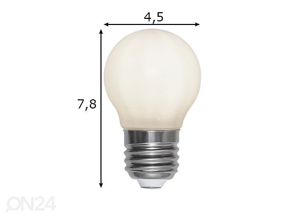 LED elektripirn E27 2 W mõõdud