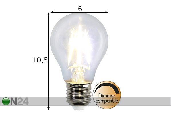 LED elektripirn E27 4 W mõõdud