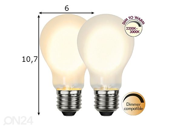 LED elektripirn E27 4 W mõõdud