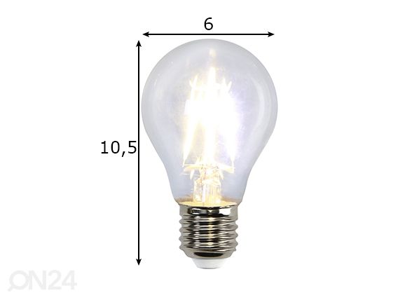 LED elektripirn E27 4 W mõõdud