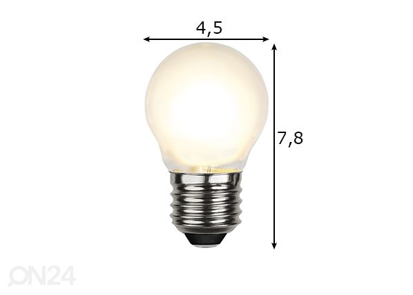 LED elektripirn E27 4 W mõõdud