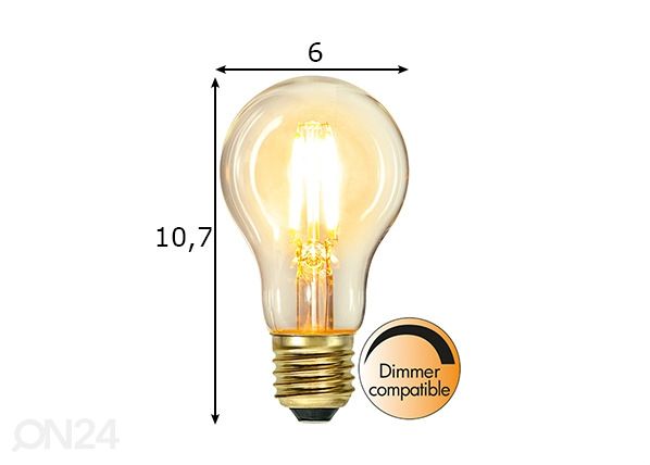 LED elektripirn E27 4W mõõdud