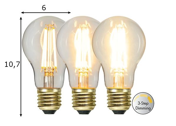 LED elektripirn E27 6,5 W mõõdud