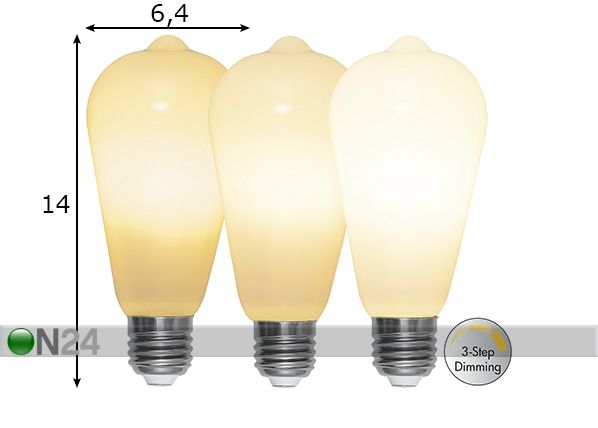 LED elektripirn E27 6,5 W mõõdud