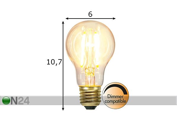 LED elektripirn E27 6 W mõõdud