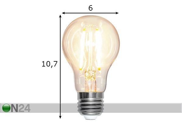 LED elektripirn E27 7 W mõõdud