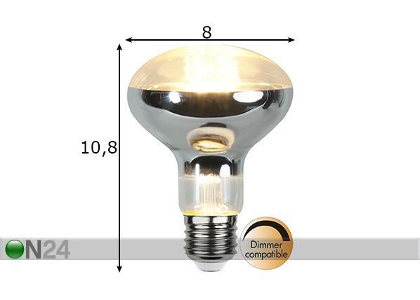 LED elektripirn E27 7 W mõõdud