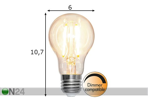 LED elektripirn E27 8 W mõõdud