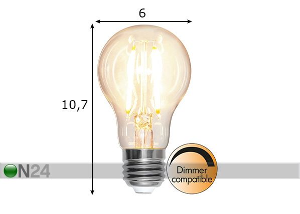 LED elektripirn E27 8 W mõõdud