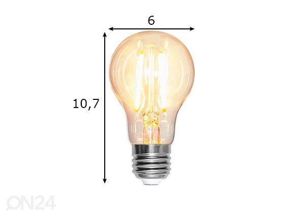 LED elektripirn E27 8 W mõõdud