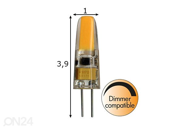 LED elektripirn G4 1,4 W mõõdud