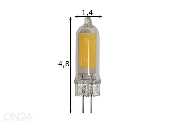 LED elektripirn G4 1,8 W mõõdud