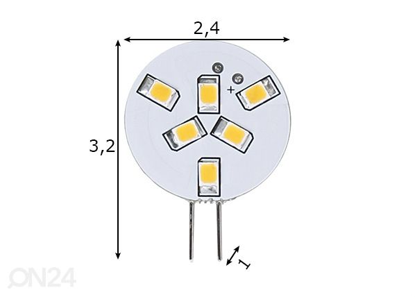 LED elektripirn G4 1 W mõõdud