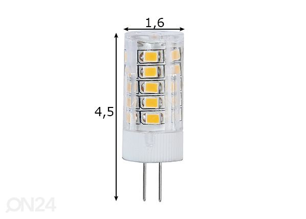 LED elektripirn G4 3 W mõõdud