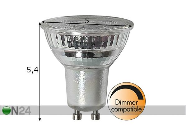 LED elektripirn GU10 3,3 W mõõdud