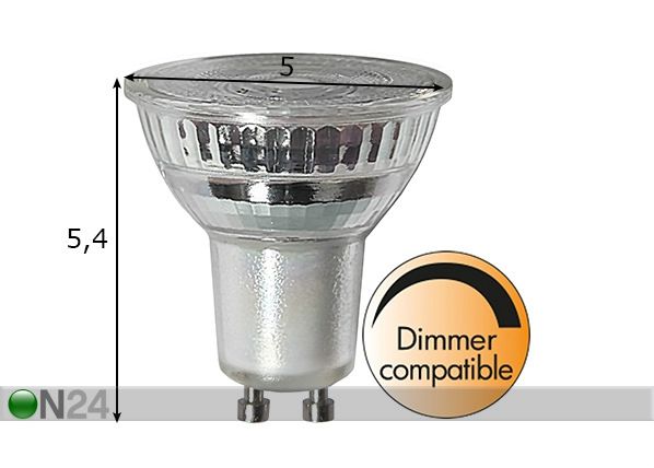 LED elektripirn GU10 4,5 W mõõdud