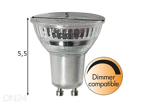 LED elektripirn GU10 4,5 W mõõdud