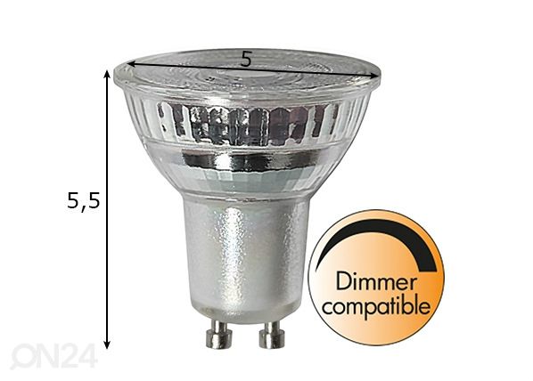 LED elektripirn GU10 6,5 W mõõdud