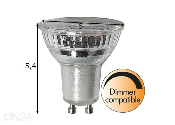 LED elektripirn GU10 7 W mõõdud