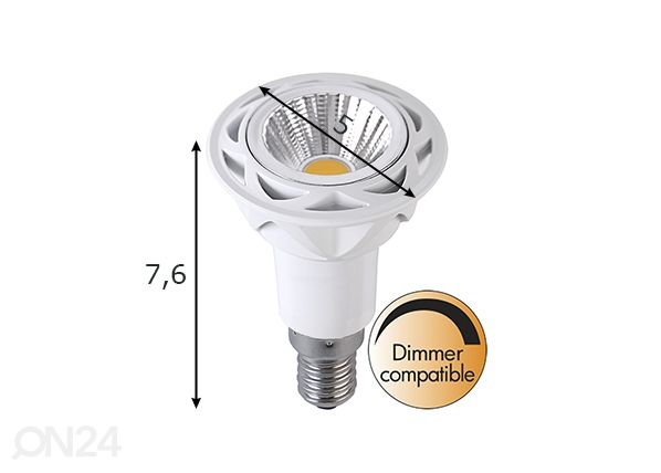 LED elektripirn kohtvalgustile E14 5,5 W mõõdud
