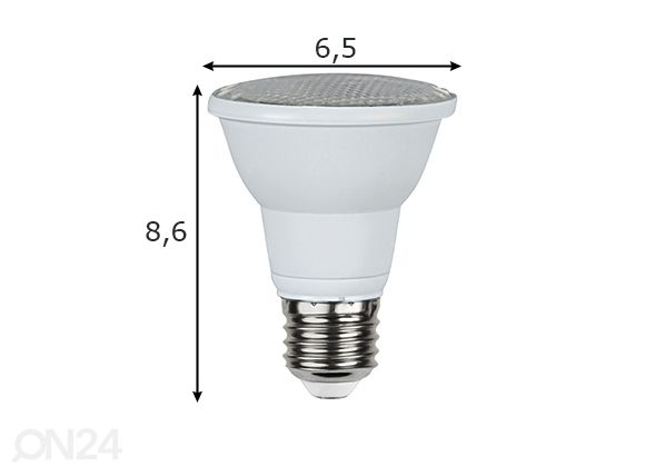 LED elektripirn kohtvalgustile E27 5 W mõõdud