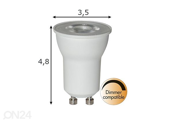 LED elektripirn kohtvalgustile GU10 3,6 W mõõdud