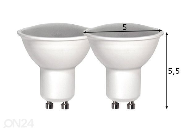 LED elektripirnid GU10 1,8 W 2 tk mõõdud