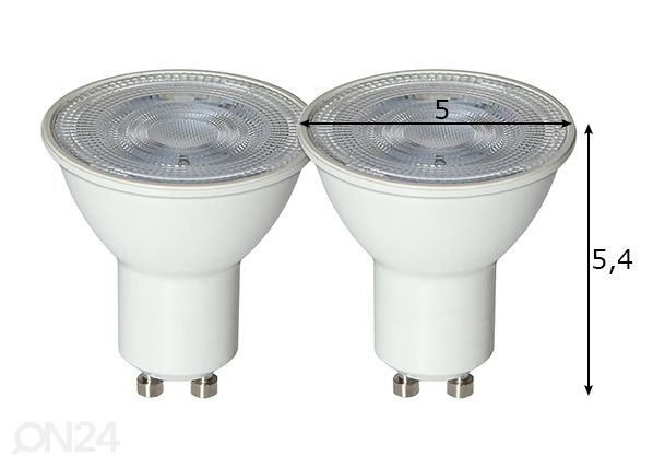 LED elektripirnid GU10 2 W 2 tk mõõdud
