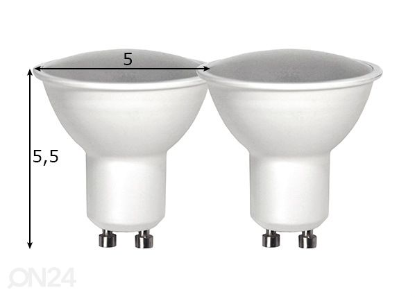 LED elektripirnid GU10 3,5 W 2 tk mõõdud