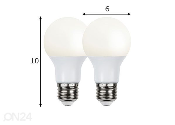 LED elektripirnide komplekt sokliga E27, 8,8 W mõõdud