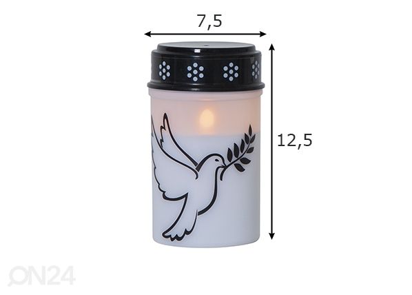 LED küünal Dove mõõdud