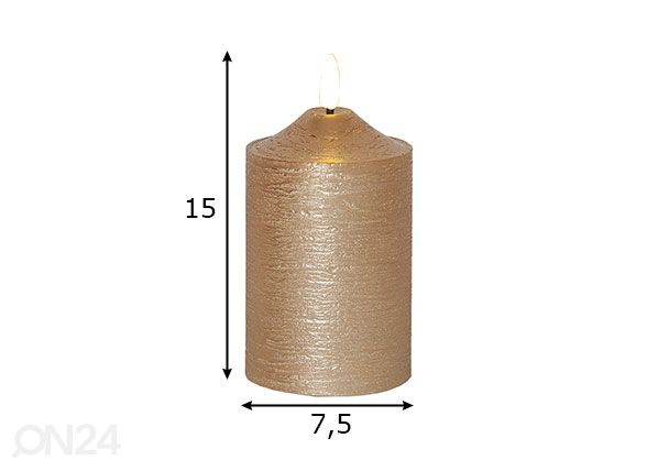 LED küünal Flamme, kuld mõõdud