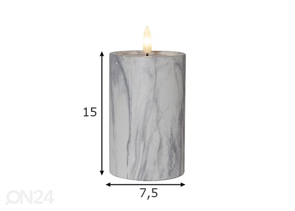 LED küünal Flamme Marble mõõdud
