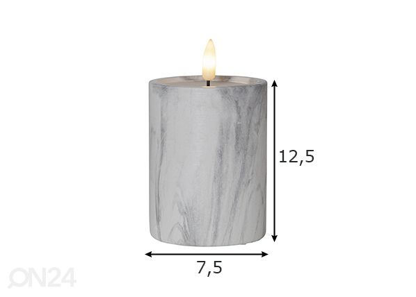 LED küünal Flamme Marble mõõdud