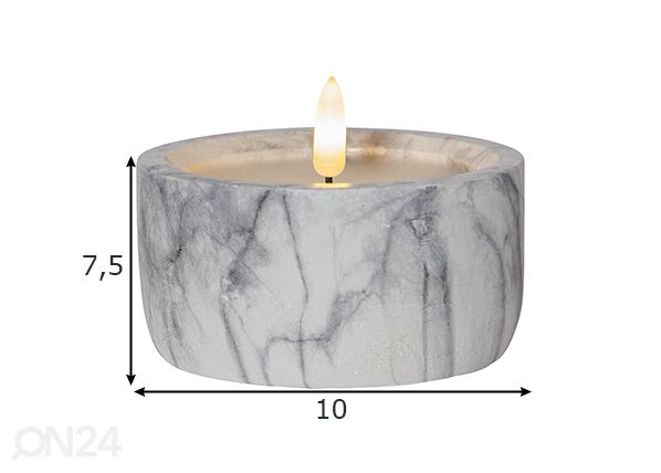 LED küünal Flamme Marble mõõdud