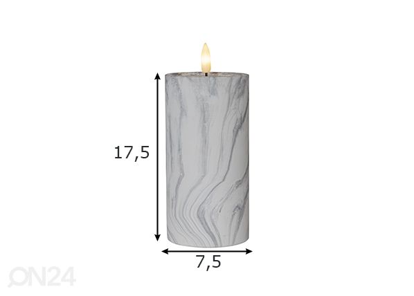 LED küünal Flamme Marble mõõdud