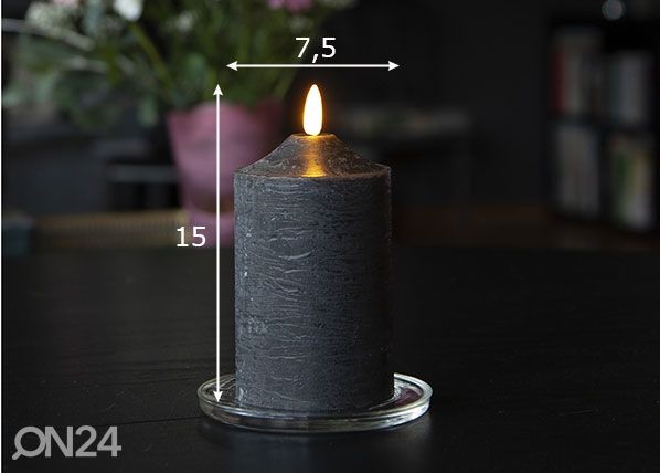 LED küünal Flamme, must mõõdud