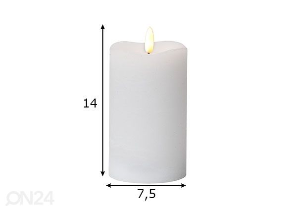 LED küünal Flamme, valge mõõdud