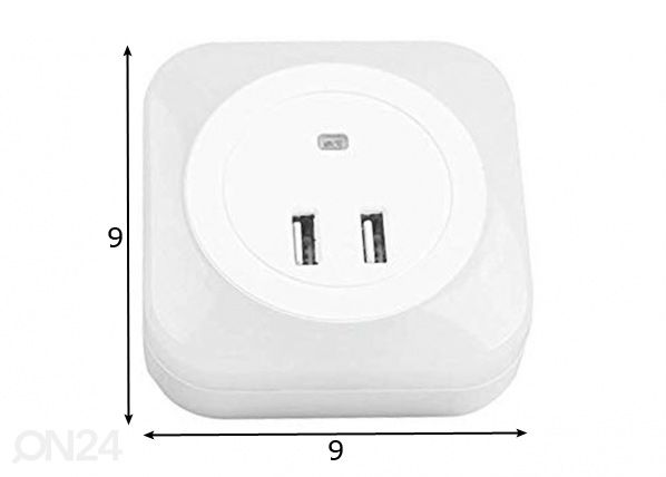 LED öölamp+2x USB laadija